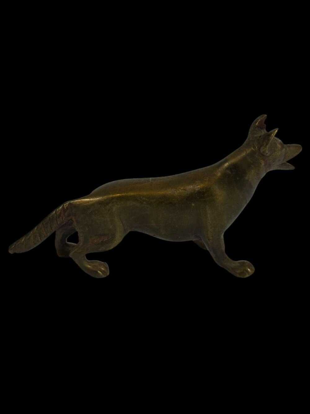 Vintage Solid Brass German Shepherd Alsatian Dog Figurine Rustic Decor Classic - Picture 2 of 7